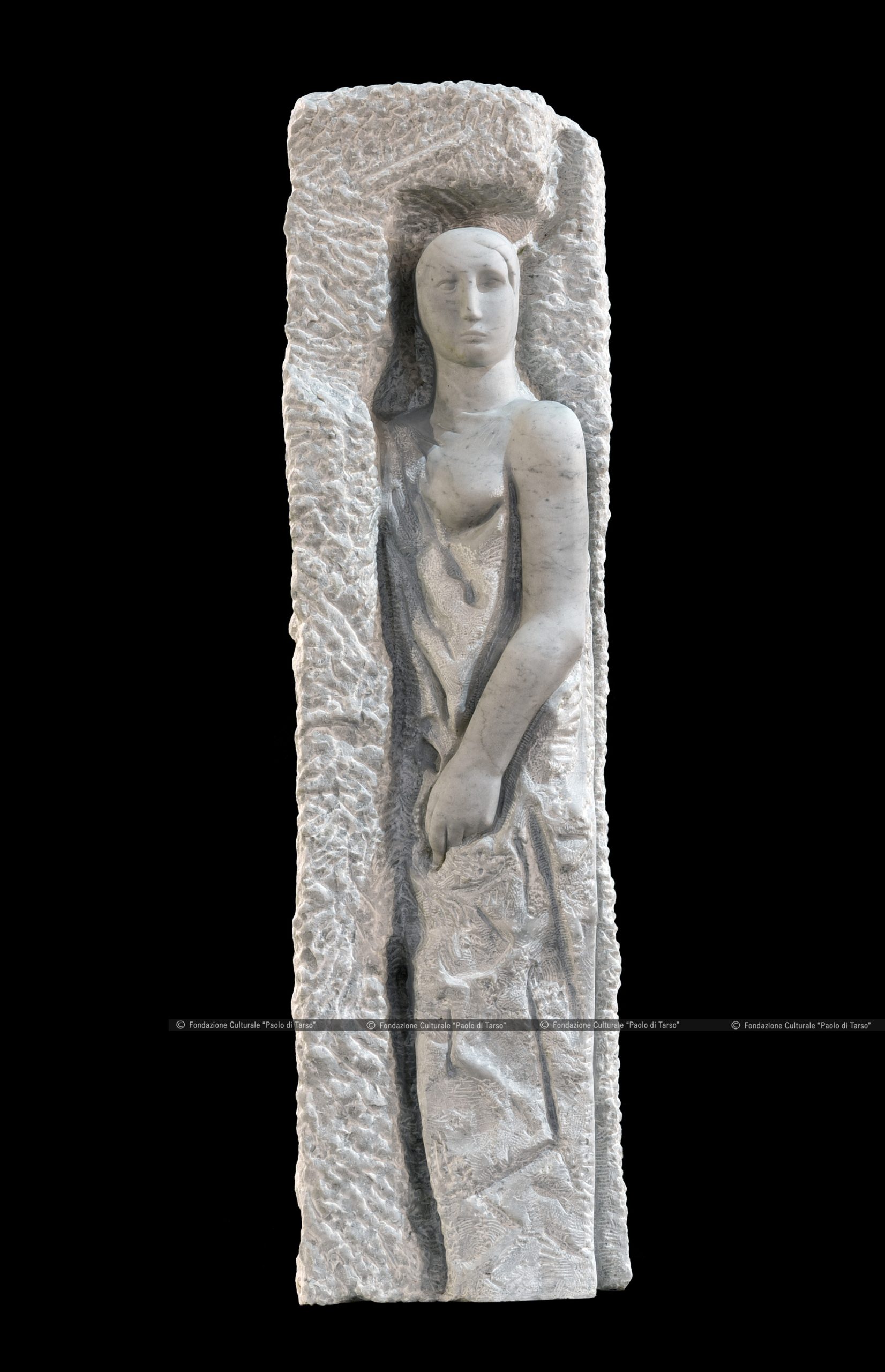 Metaverso Cosenza - MAB - Pinacoteca - “Cariatide” 1940 di Mario SIRONI, scultura in marmo bianco di Carrara