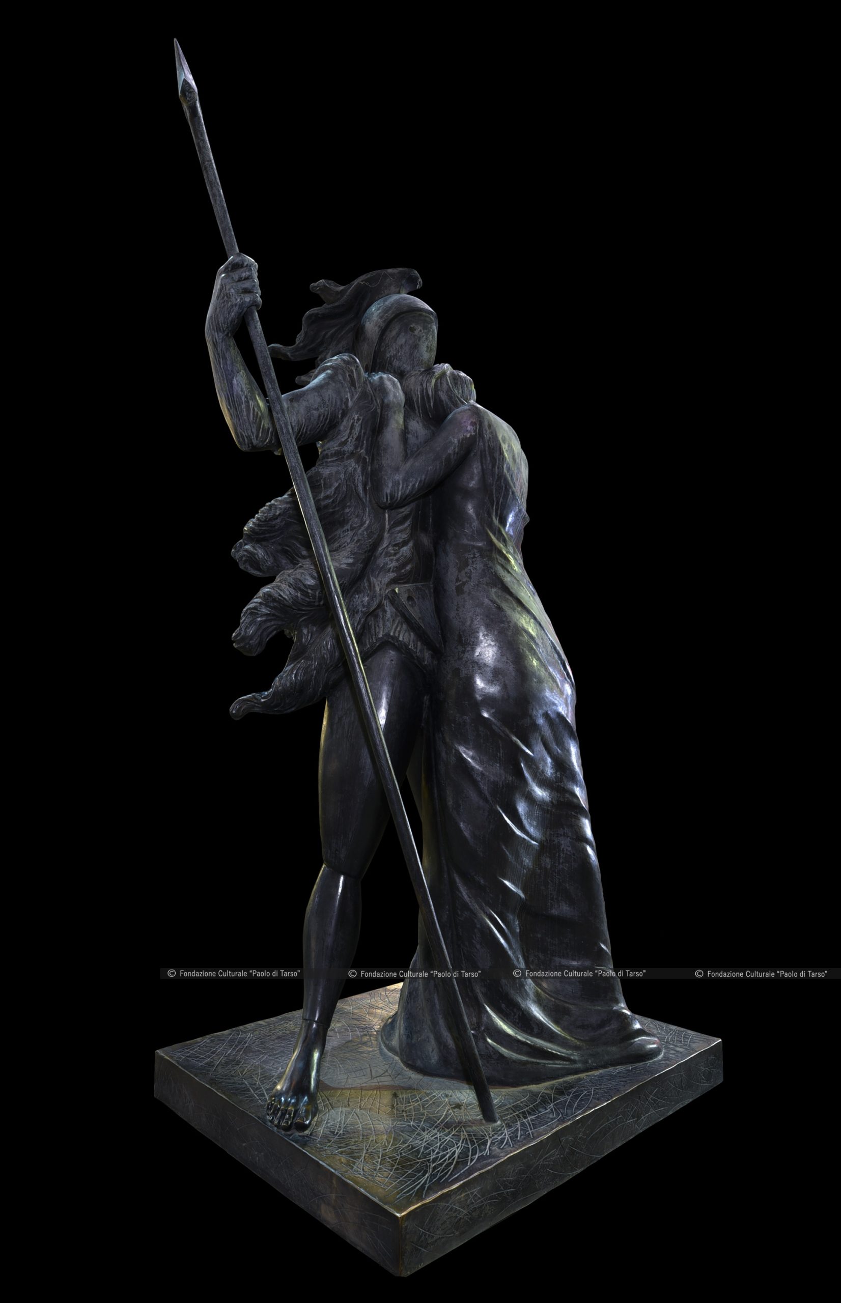 Metaverso Cosenza - MAB - Pinacoteca - "Ettore ed Andromaca" 1940 di Giorgio DE CHIRICO; scultura in bronzo;